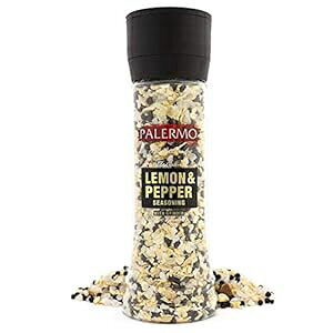 p ybp[V[\gV[YjO OC_[tAR[V[AI[i`AYA7.8IX Palermo Lemon Pepper Sea Salt Seasoning with Grinder, Kosher, All Natural, No Additives, 7.
