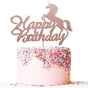 Artczlay nbs[o[Xf[P[Lgbp[ [YS[hOb^[jR[e[}j̎q̎qq̒ap[eB[P[LfR[V Artczlay happy birthday cake topper rose gold glitter un
