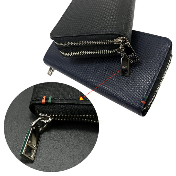 楽天市場 正規店 イズイット Is It 長財布 メンズ財布 レザー 牛革 財布 メンズ ラウンドファスナー長サイフ ブランド 本革 バッグショップグルーピー