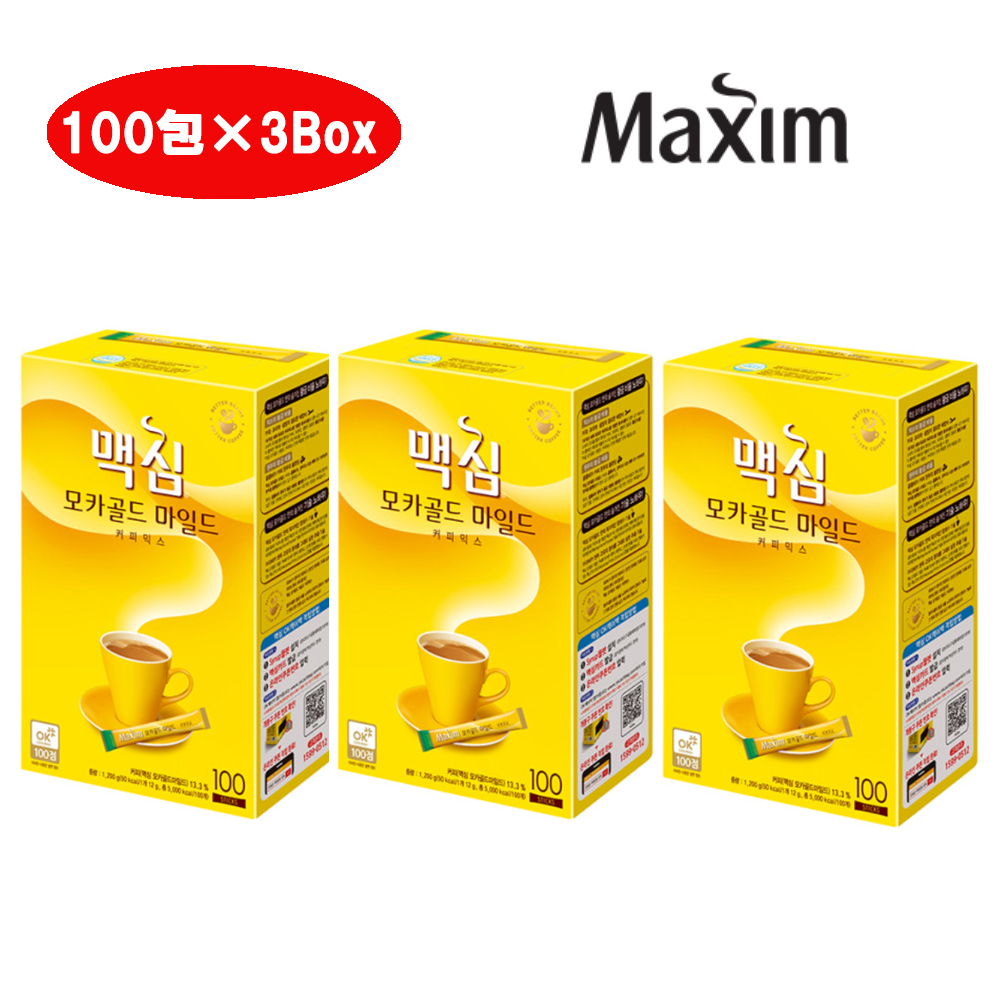 モカコーヒー MAXIM 100本入り 毎日激安特売で 営業中です 3BOX モカゴールド マキシム インスタントコーヒー 最新アイテム マキシムモカゴールドコーヒー 韓国コーヒー マイルド