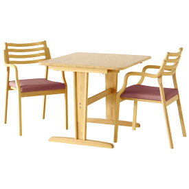ダイニングテーブルセット 3点 2人掛け テーブル 幅90cm 2本脚 長方形 チェア 肘付 合皮 木製 天然木 コンパクト 合皮 おしゃれ シンプル Spade