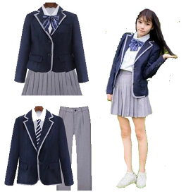 【送料無料】ム　女子高生 制服 上下セット セーラー服 ミニスカート 長袖 ホワイト シャツ ブラウス コスチューム コスプレ 衣装 cos コス ジャケット S/M/L/XL/2XL/3XL ペアルック カップル お揃い