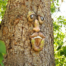 【送料無料】 ガーデンオブジェ (D) 樹木につける顔パーツ 人面樹
