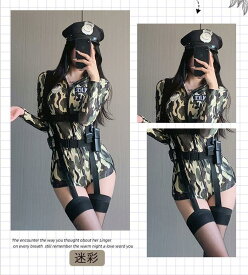 ポリス コスプレ ミニスカポリス ハロウィン POLICE 制服 婦人警官 警察官 オールインワン 迷彩 黒 紺 コスプレ衣装 コスチューム 衣装 ハロウィン仮装 余興