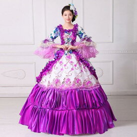 カラードレス オペラ声楽 中世貴族風豪華お姫様ドレス ウェディングドレス　カラードレス 舞台服 ステージ衣装 プリンセスライン 演劇 ドレス 宮廷服ドレス 舞台ステージ衣装演劇オペラ声楽グローリーパーク