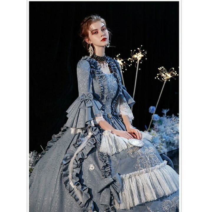 100 品質 ヴィクトリアン ロココ調 18世紀 宮廷衣装 王族服 カラードレス 中世貴族風 ステージ衣装としても最適 お姫様ドレス 新劇演出 現代劇演出 ヨーロッパ風 結婚式 演出服 Fucoa Cl