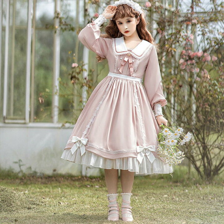 楽天市場】ロリータ ワンピース ロリータワンピース ヘッドドレス 長袖 