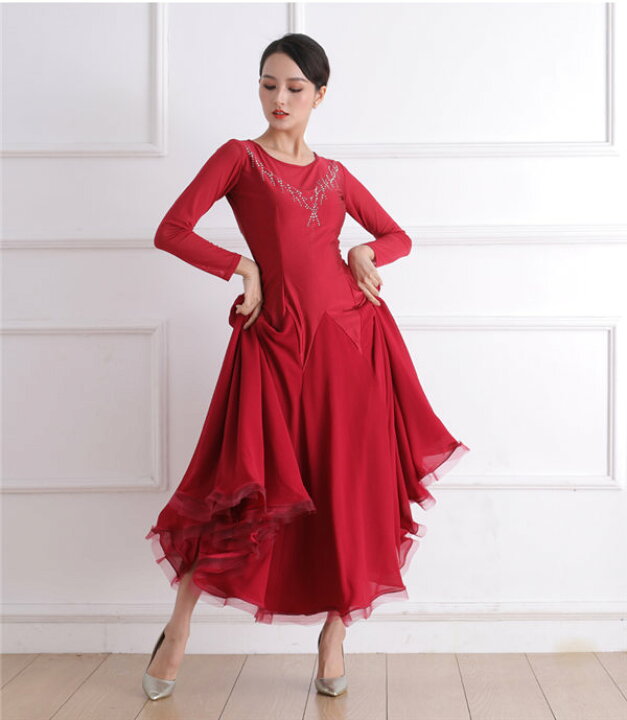 楽天市場】社交ダンスドレス ダンスドレス レオタード Uネック 長袖 袖 