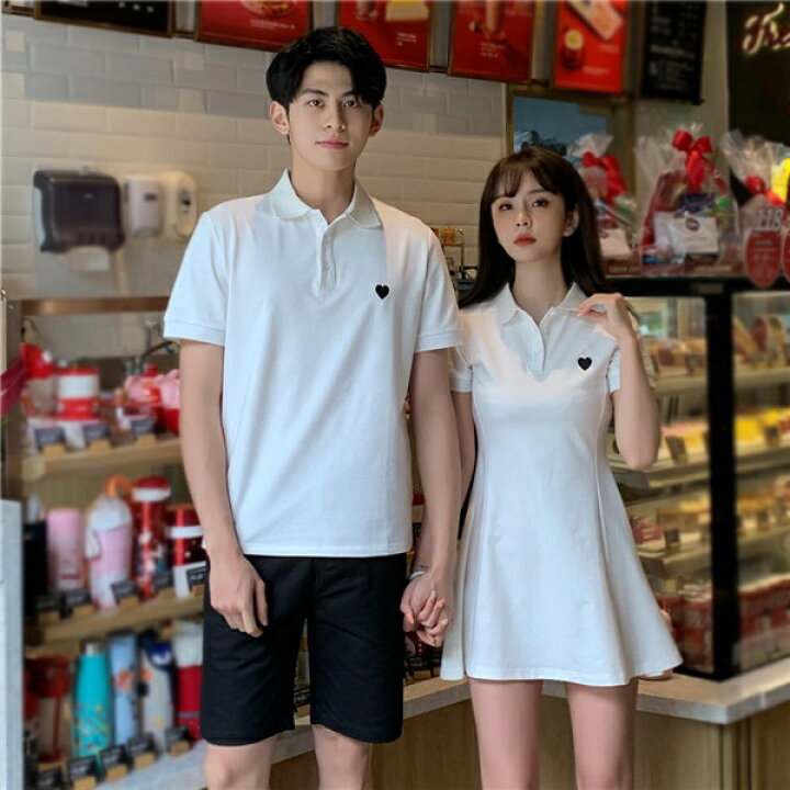 楽天市場 カップル お揃い服 ペアルック 春 夏 シャツ ワンピース カシュクール Tシャツ おそろ 韓国服 お洒落 ペアルック メンズ レディース 黒 白 彼氏 彼女 無地tシャツ S M L Xl 2xl Dk010g4g4d4 パーティードレス通販 Glorypark