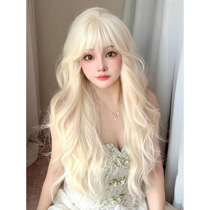 楽天市場】ウィッグ フルウィッグ 長髪 ゴールド ロング 巻き髪 ロング  