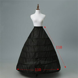 ウェディングドレス用 現代劇演出服用 6段ワイヤー パニエ ドレス用 大人用 ワイヤー入り ロング丈 シンプル ブラック