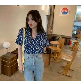 アロハシャツ レディース 夏物 リゾート ゆったり シンプルデザイン ヴィンテージ風 ハワイアン フリーサイズ 開襟 半袖 花柄 オープンカラー カジュアル ストリート dk029m3m3z7グローリーパーク