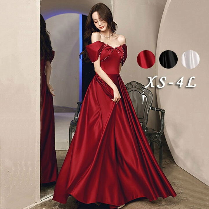 楽天市場】ロングドレス 黒 袖付き オフショルダー ドレス 大人 演奏会  