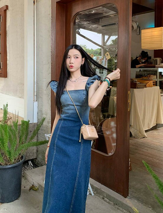 楽天市場】デニムワンピース リゾートワンピース 大人可愛い 夏  