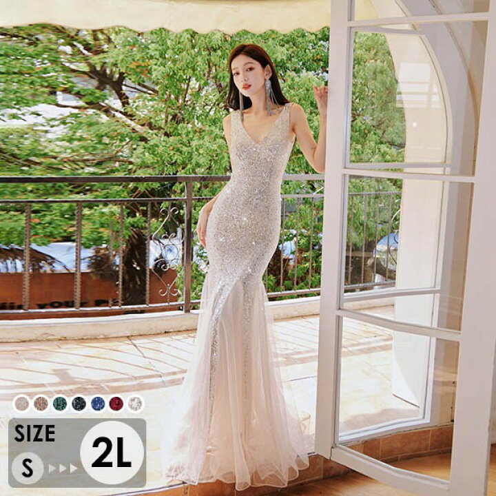 楽天市場】キラキラドレス マーメイドドレス 大人 ピアノ 発表会  