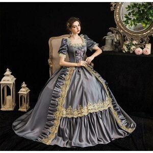楽天市場 貴族 ドレス ステージ衣装 舞台衣装 中世貴族風 お姫様ドレス 宮廷 お嬢様 貴族ドレス パーティー Cosply 中世 編み上げタイプ 演奏会 ロングドレス ワンピース 刺繍 プリンセスライン フリル Aライン グレーda749s1s1d4 パーティードレス通販 Glorypark