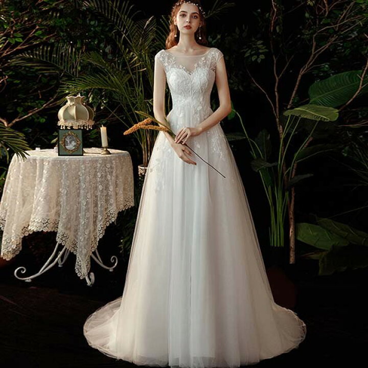 楽天市場】ウエディングドレス 二次会ドレス 披露宴 スレンダーライン  