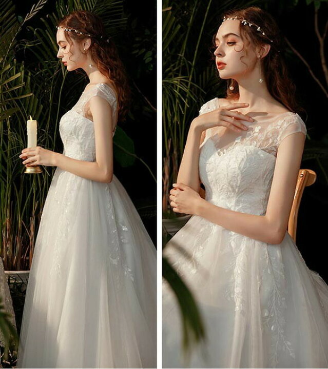 楽天市場】ウエディングドレス 二次会ドレス 披露宴 スレンダーライン  