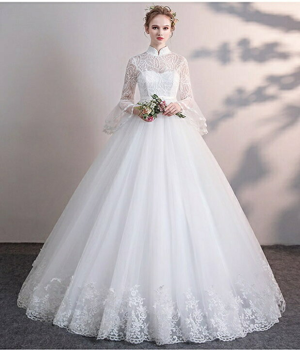 楽天市場】【サイズ有XS/S～3L/4L/5L】花嫁 ウェディングドレス ハイ  