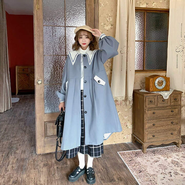楽天市場】コート レディース セーラーコート ステンカラーコート 学生  