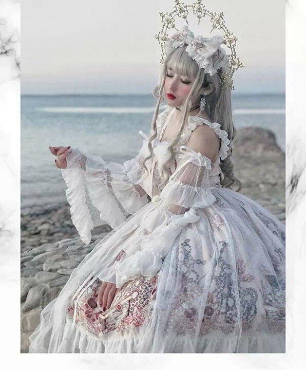 楽天市場】クラロリ ロリータ 姫袖 ロングドレス キャミ ワンピース 