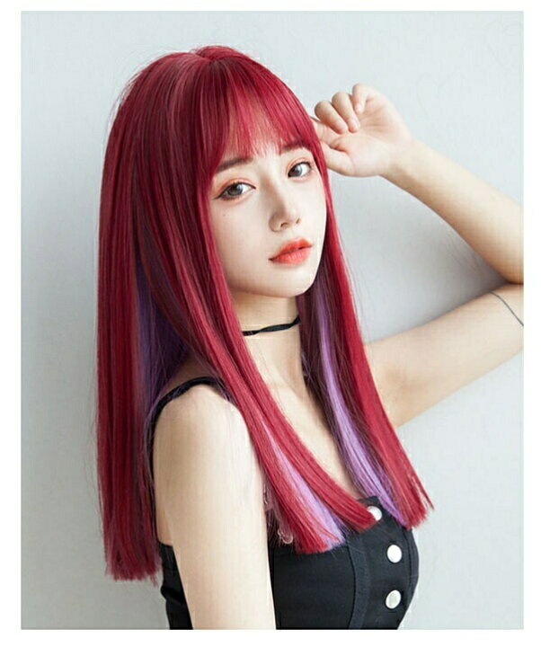 楽天市場 フルウィッグ ロング レディース ピンク パープル メッシュ 紫 赤 ウィッグ 仮装 超自然 エクステ かつら Wig ロリータ Lolita コスプレ ハロウィン レイヤー 小顔 原宿系 耐熱ウィッグ Dp051x1x1d4 パーティードレス通販 Glorypark