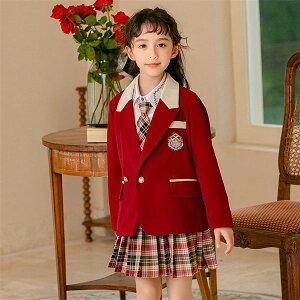 卒業式 スーツ 女の子 小学生 入学式 スーツ キッズスーツ 女児スーツ(ジャケット スカート シャツ ネクタイ)レッド イエロー ジャケット フォーマルスーツ 七五三 入学式 ガール 卒業式