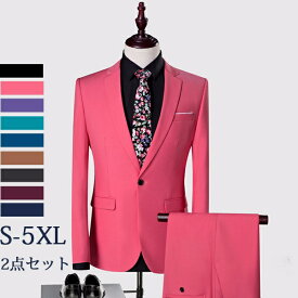 紳士服 メンズスーツ ビジネススーツ 大きいサイズ スリムバージョン 1ボタン男性用 パンツ スーツ ワインレッド ブラック ネイビー ブルー グリーン カーキ ピンク パープル ブラウン /M/L/XL/2XL/3XL/4XL/5XL da862zezed4