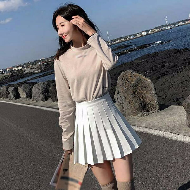 楽天市場】【翌営業日発送】プリーツ ミニスカート ブラック ホワイト  