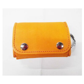 野球グローブの革製 三つ折り財布 コンパクトウォレット シンプル版 オレンジ