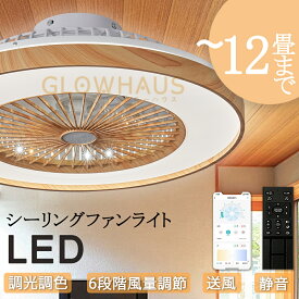 シーリングファン シーリングファンライト 木目 4畳 6畳 8畳 10畳 12畳 ファン付 LED シーリングライト 扇風機付きシーリングライト 扇風機付き照明 サーキュレーター付きシーリングライト サーキュレーター付き照明 天井照明 照明器具 調光 寝室 オフィス 取付簡単 おしゃれ