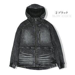 作業服 作業着 鳶 デニム ジップアップ パーカー グローキックス ケイゾック GLOW KICKS KZOC ジャケット ブルゾン 上着 ワークウェア 職人 個性的 オシャレ お洒落 ストレッチ オールシーズン 現