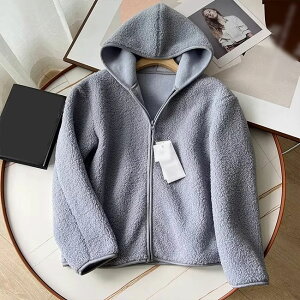 【送料無料】ボアジャケット レディース ボアパーカー フード付き 無地 長袖 前開き 厚手 柔らかい ゆったり ふわふわ もこもこ シンプル 暖かい 防風 防寒 保温 冬服 ファスナー ポケット付