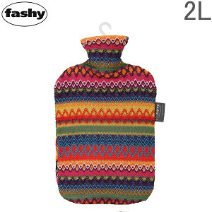 t@V[  Fashy  2L Hot water bottle with cover in Peru design 6757