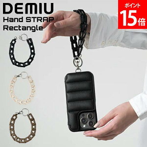 �f�~���E DEMIU Hand STRAP Rectangle �n���h�X�g���b�v ���N�^���O�� �X�}�z�P�[�X�p �A�C�t�H���P�[�X�p �����h�~ ���[���b�p���U�[ �{�v ���� ������� �V���v�� DU-SRT00 �u���b�N �x�[�W�� �G�g�[