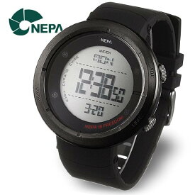 ネパ NEPA ワールドタイム ジョギング 防水 電子 軍人時計 N338A-BLACK-PO