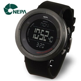 ネパ NEPA ワールドタイム ジョギング 防水 電子 軍人時計 N338A-BLACK-NE