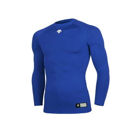 S9121 長袖 ラウンド アンダーシャツ ブルー 機能性 スパンTシャツ
