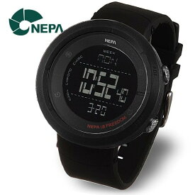 ネパ NEPA ワールドタイム ジョギング 防水 電子 軍人時計 N338A-ALLBLACK
