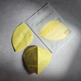 立体フィットKF94参照銀 くちばし型 カラー マスク 大型 イエロー - 100% 使い捨て デンタル 黄砂 防疫 PM2.5 100枚