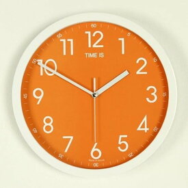 1800-9939 桃色 円形 静音 静音 壁掛け時計(オレンジ)