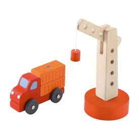 セビ/ トラック+クレーン 自動車 遊び 木製 ミニカー おもちゃ