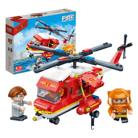消防ヘリ ヘリコプター ブロック組立 ブロック遊び おもちゃ/バンバオ