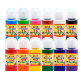 キッズ フィンガー ドットペイント 60ml バラ/ キッズママアート ドット絵の具 幼児 美術 遊び 水草 絵の具 おこもり ママの表美術 ホームスクール