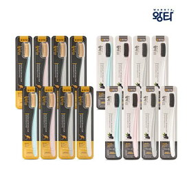 ワンタ歯ブラシ ペク先生 ゴールド歯ブラシ8本 + ブラック歯ブラシ8本 (計16本)