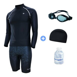 Men s/Indoor Swimsuit/Shorts/Long Sleeve/Rash Guard/Adult/Large/23042+24055