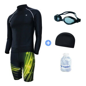 SWIMSUIT FOR MEN/Shorts/Long Sleeve/Rash Guard/Large/23042+24058