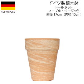 ドイツ製 テラコッタ 植木鉢 シンプル トールポット 外径17cmサイズ マーブル・ベージュ色MT17 SPANG スパング ※在庫限り