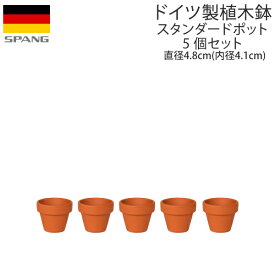 ドイツ製 テラコッタ 植木鉢 シンプル スタンダードポット 直径4.8cm(内径4.1cm)サイズ テラコッタ色 5個セットA04 SPANG スパング ※在庫限り