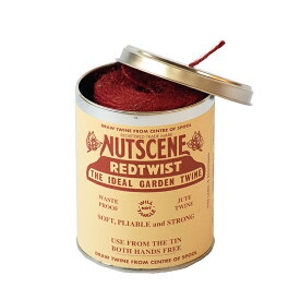 麻ひも 麻紐 NUTSCENE ナッツシーン 缶入りジュートツイン130M（3ply） レッド 園芸 ガーデニング 手芸 クラフト ラッピング カラー